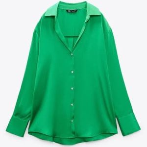 Zara Satin Button Down